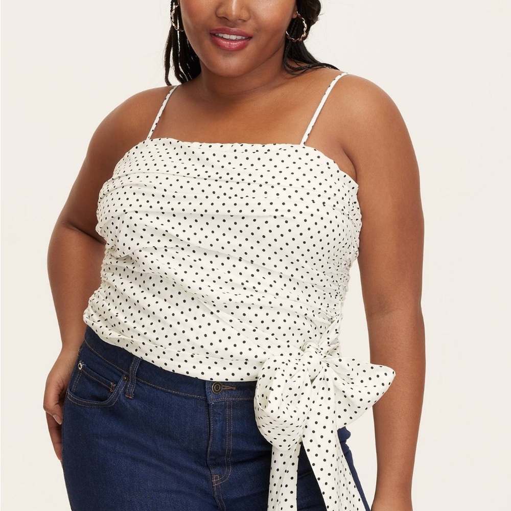 Kate Spade Cream Ruched Tie Front Camisole